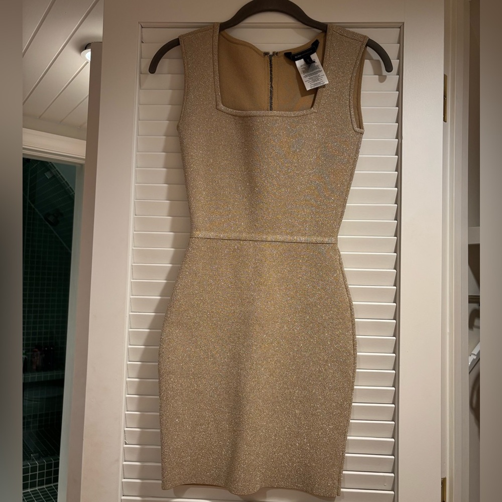 BCBG gold dress XXS